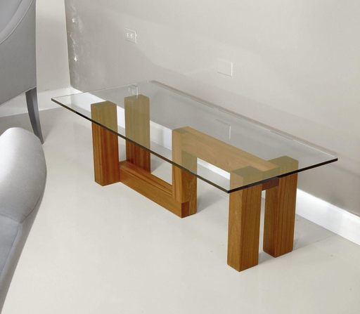 طاولة خشب زجاج كلاسيك مفرد 