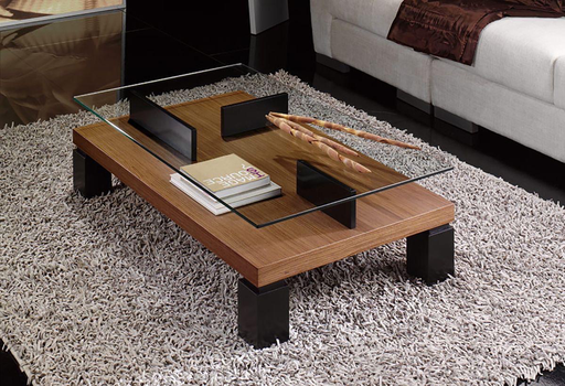 طاولة خشب زجاج كلاسيك مفرد  