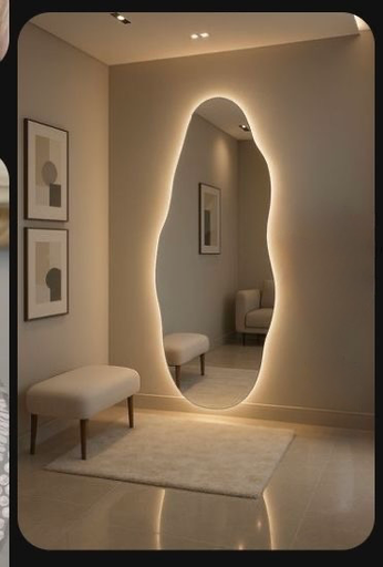 مرآة بإضاءة LED  